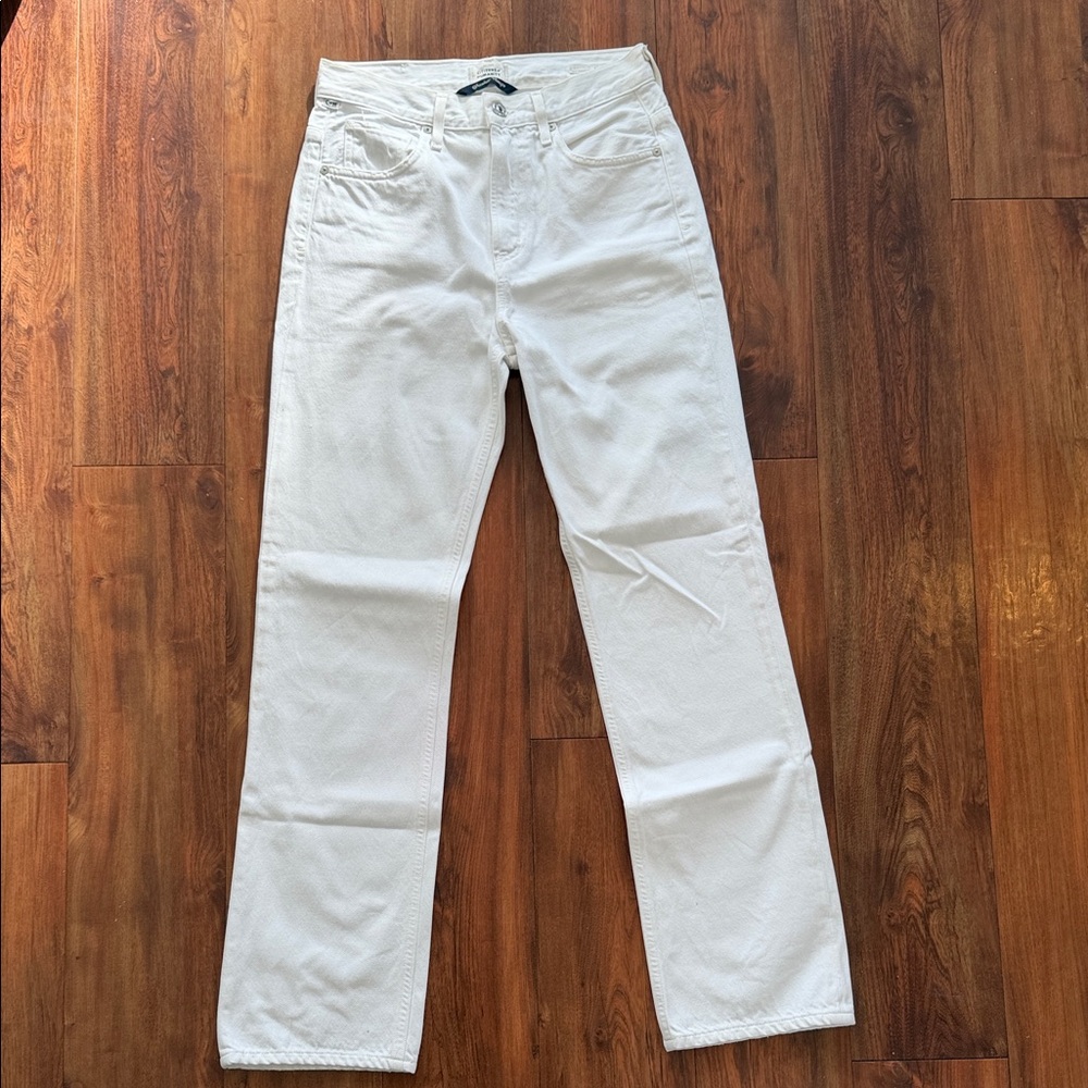 Citizens of Humanity White High-Rise Straight Leg Jeans